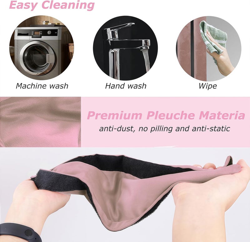 Daixers 3PCS Refrigerator Door Handle Covers Kitchen Decor Keep Appliance Clean Anti-Static Stains for Fridge Dishwashers Velvet (Pink) - Image 4